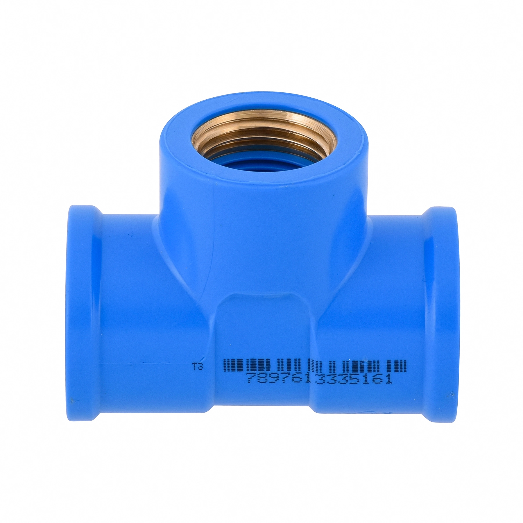 Tê 90° Soldável com Bucha de Latão 1/2´´X25mm Azul