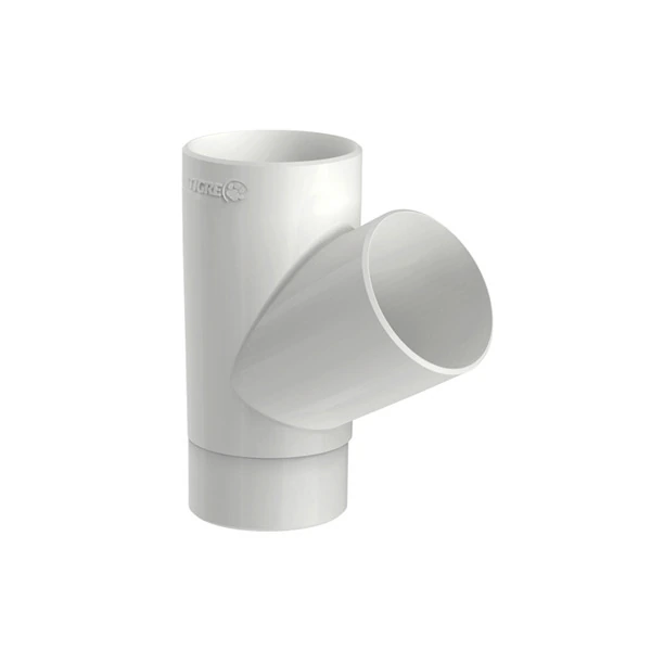 Junção 60° para Calha em PVC 20cm Branco Cilíndrico Acquapluv Style Tigre