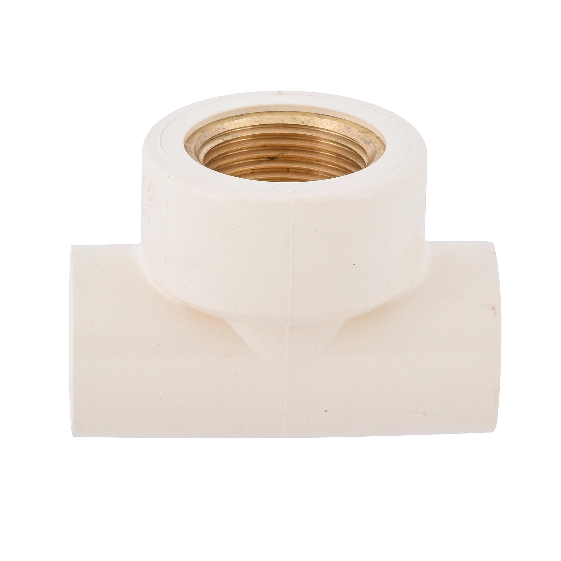 Tê de Transição CPVC Roscável e Liso para Condução de Água Quente 22mm ou 3/4" Tigre