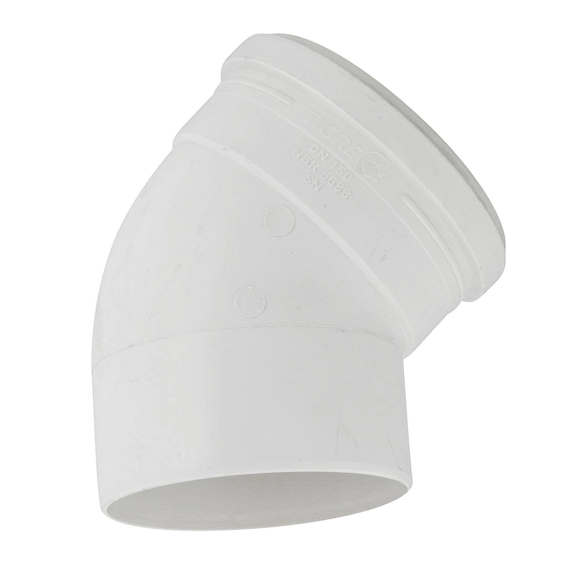 Joelho 45° para Esgoto 150mm Branco