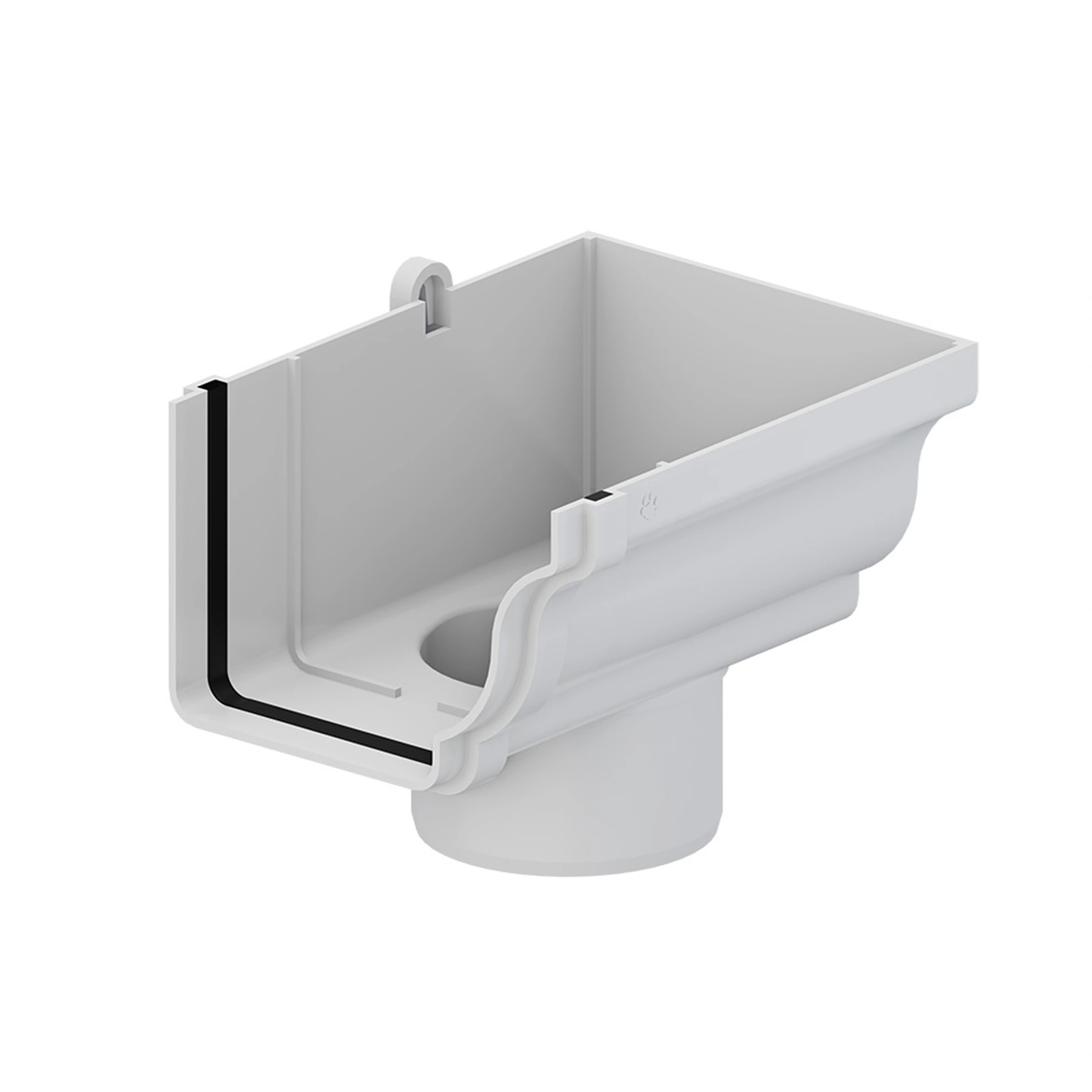 Bocal Circular Direito para Calha em PVC Aquapluv Style Branco 17,7x13,3x14,2cm Tigre