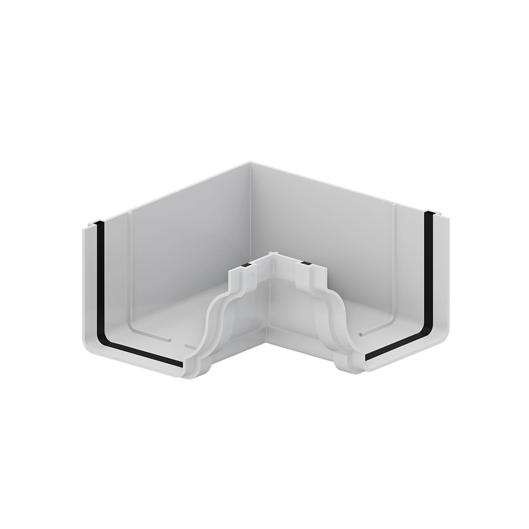 Esquadro Interno para Calha em PVC 13,3x18,5cm Aquapluv Style Tigre