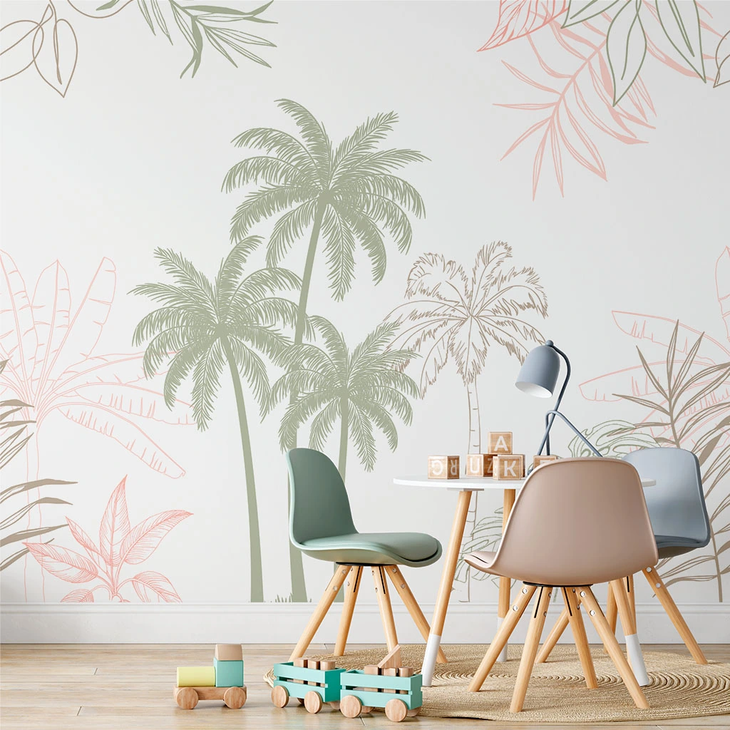 Painel Folhagem - Fd Plantas Clean 3x2,5m (lxa)