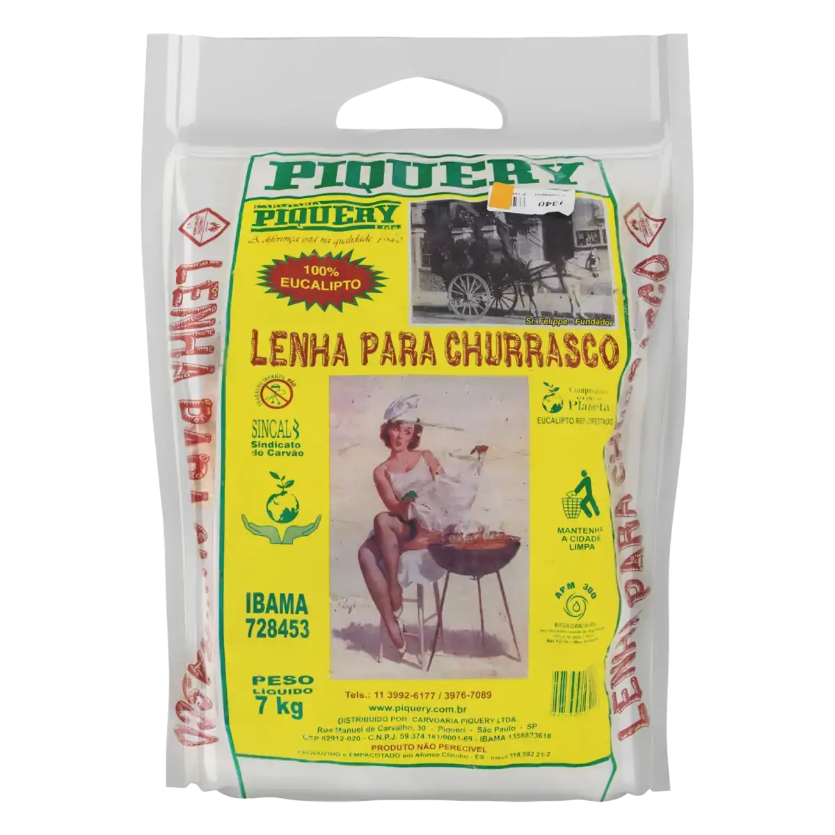 Lenha Lareira Eucalipto Piquery 7kg