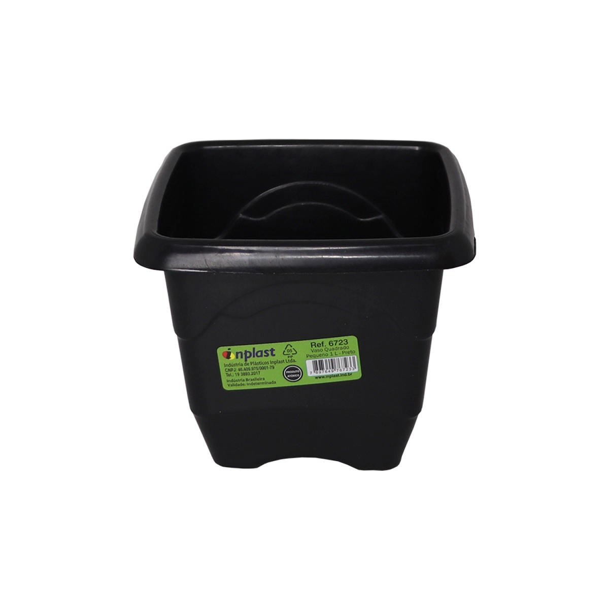 Vaso Quadrado Pequeno 1l Preto 6723