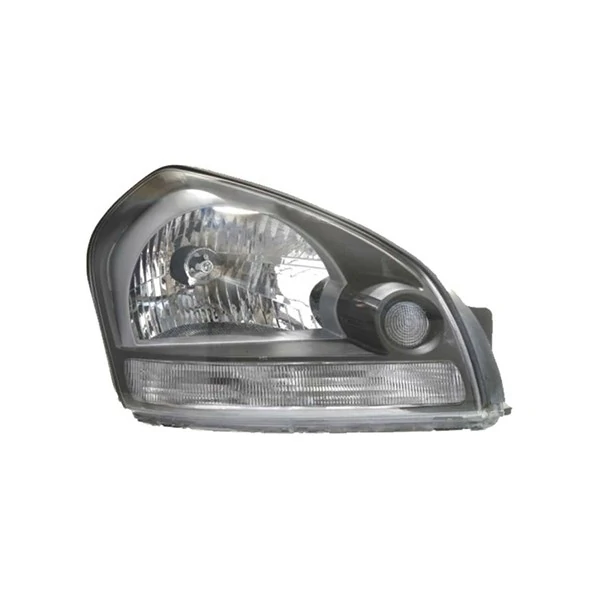 Farol Principal HYUNDAI TUCSON Lado Esquerdo Máscara Negra Aro Cinza Pisca Cristal - ORGUS FY547LE
