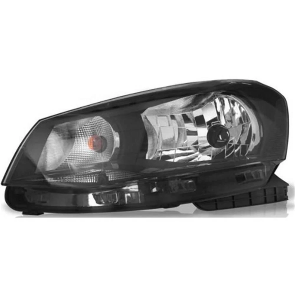Farol Principal Lado Esquerdo Máscara Negra Monorefletor - ORGUS FW813LE