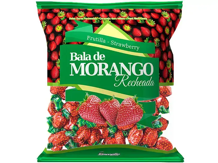 Bala Morango Recheada 175gx40