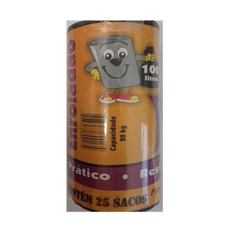 Saco Lixo Enroladao 100l C/25un