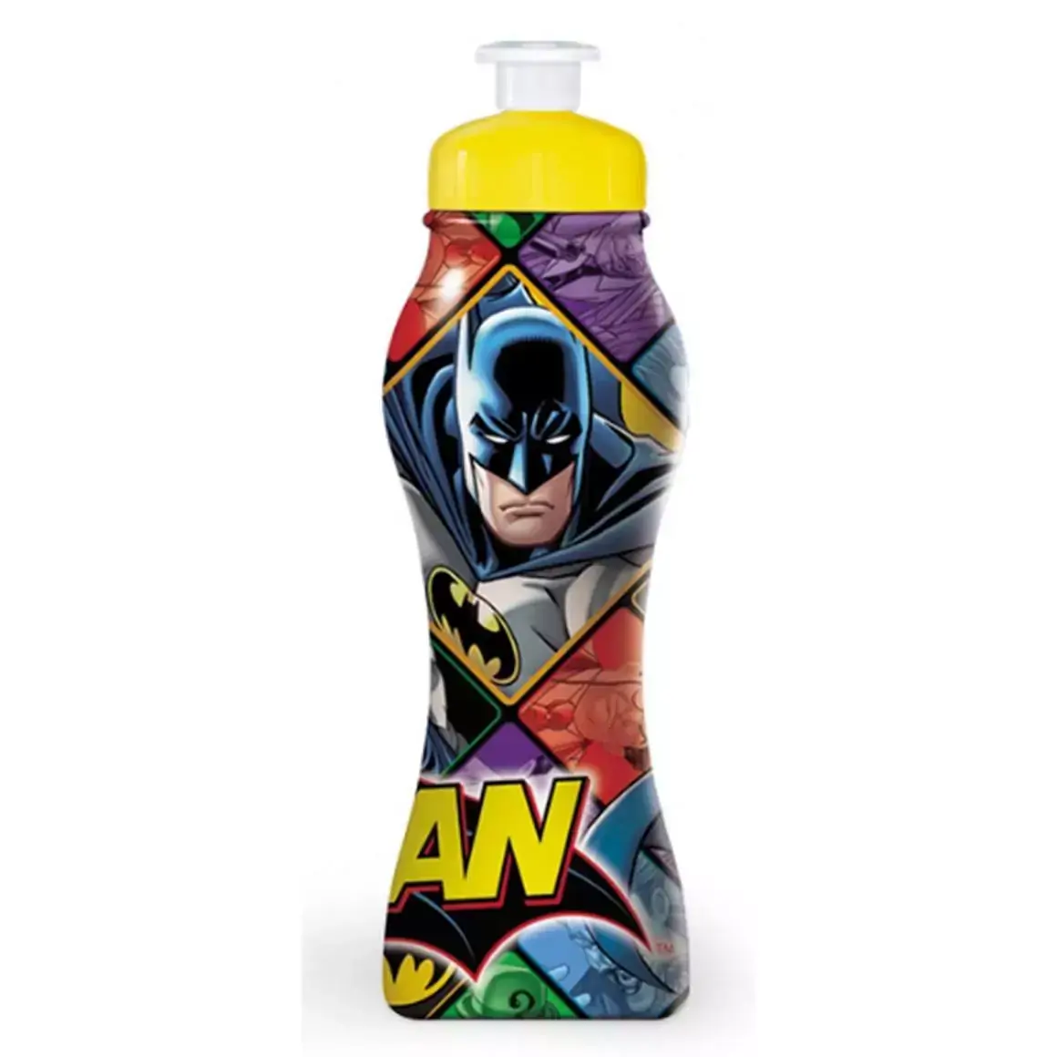 Garrafa Sleeve Batman 450 ml 22x7x7cm Cores Sortidas Ideal Para Sua Criança se Hidratar no Dia a Dia, Plasduran - 100754