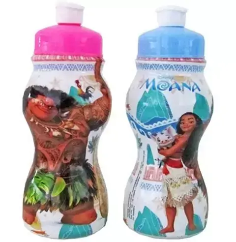 1 Garrafa Sleeve Moana 2 Composição Plástico Decoração Diversos Capacidade 250ml 15,5x6x6cm, Plasduran 470829 - 126348