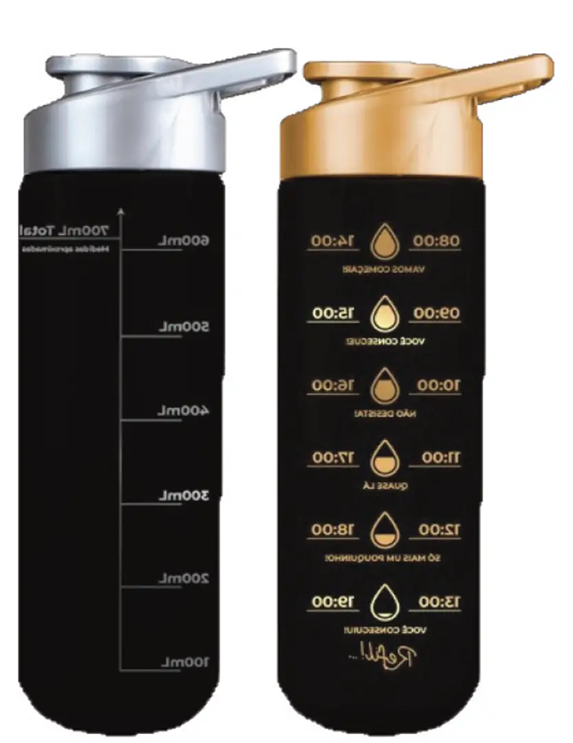 Squeeze Pet Preta Grad Dourado Prata 700