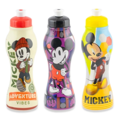 Garrafa Sleeve Mickey Mouse Capacidade 450 ml Dimensão 22x7x7cm Cores Sortidas, Plasduran 470755 - 104610