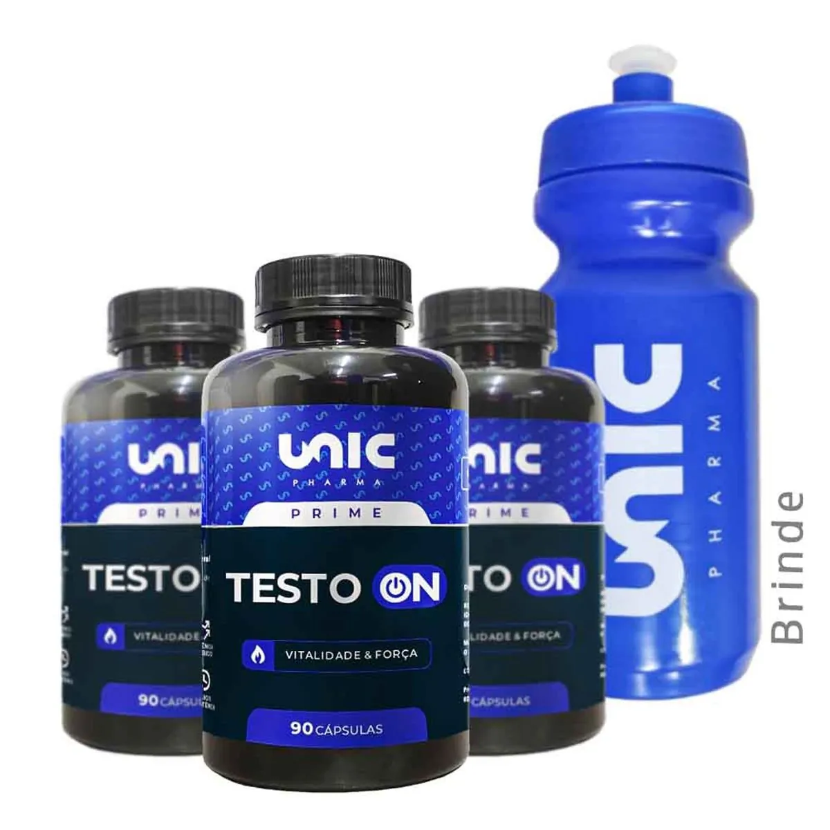 Kit 3 Testo On Estimulante de Testosterona 90 cáps + Brinde Squeeze