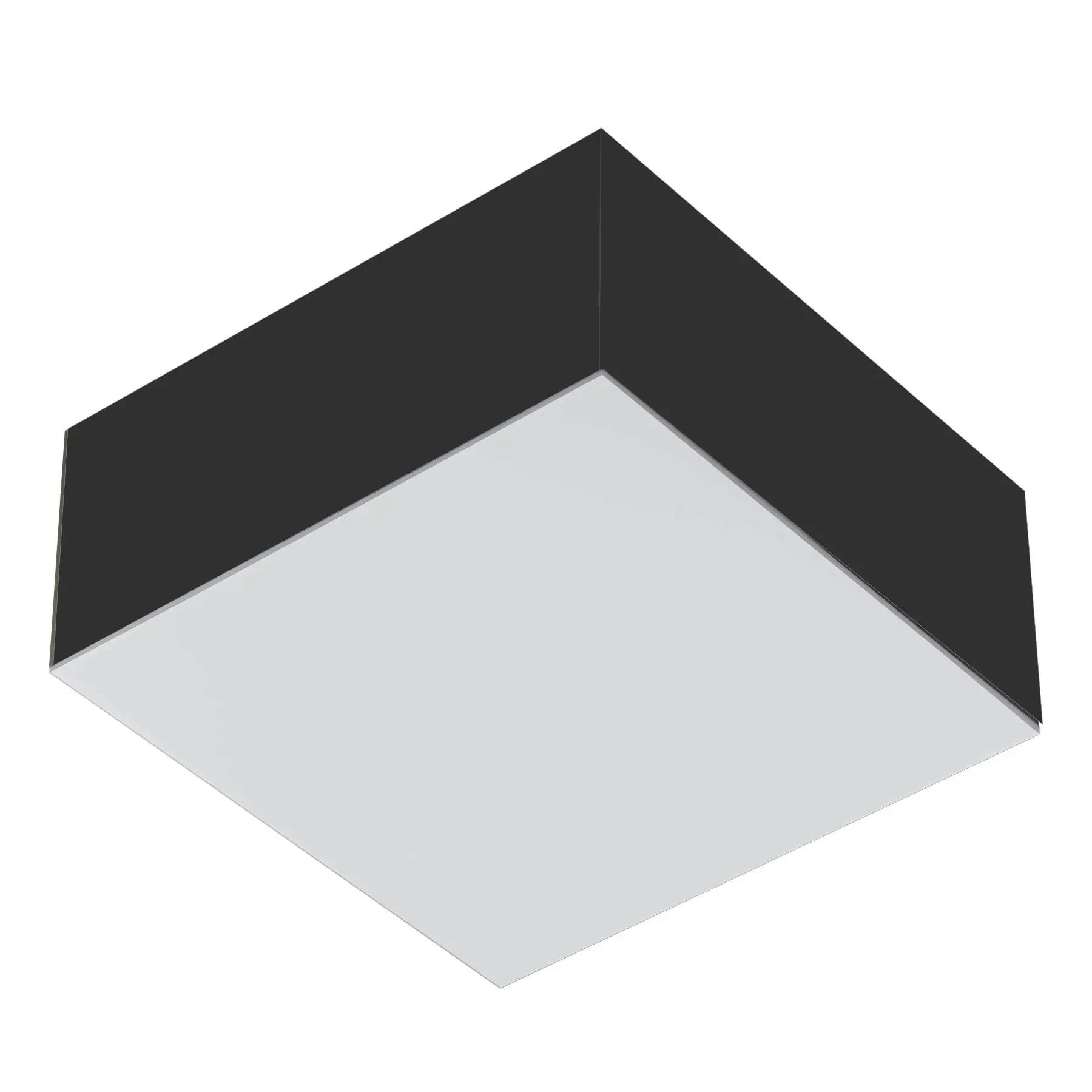Plafon de Sobrepor Quadrado Valencia Preto para 01 Lâmpadas Bulbo Led E-27 - 18X18 cm