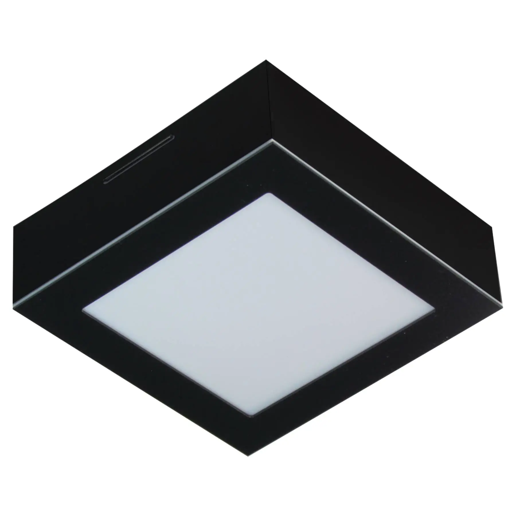Plafon de Sobrepor Led Quadrado Valencia de 9W - 18X18 cm Preto - 3000K - Bivolt - Luz Amarela
