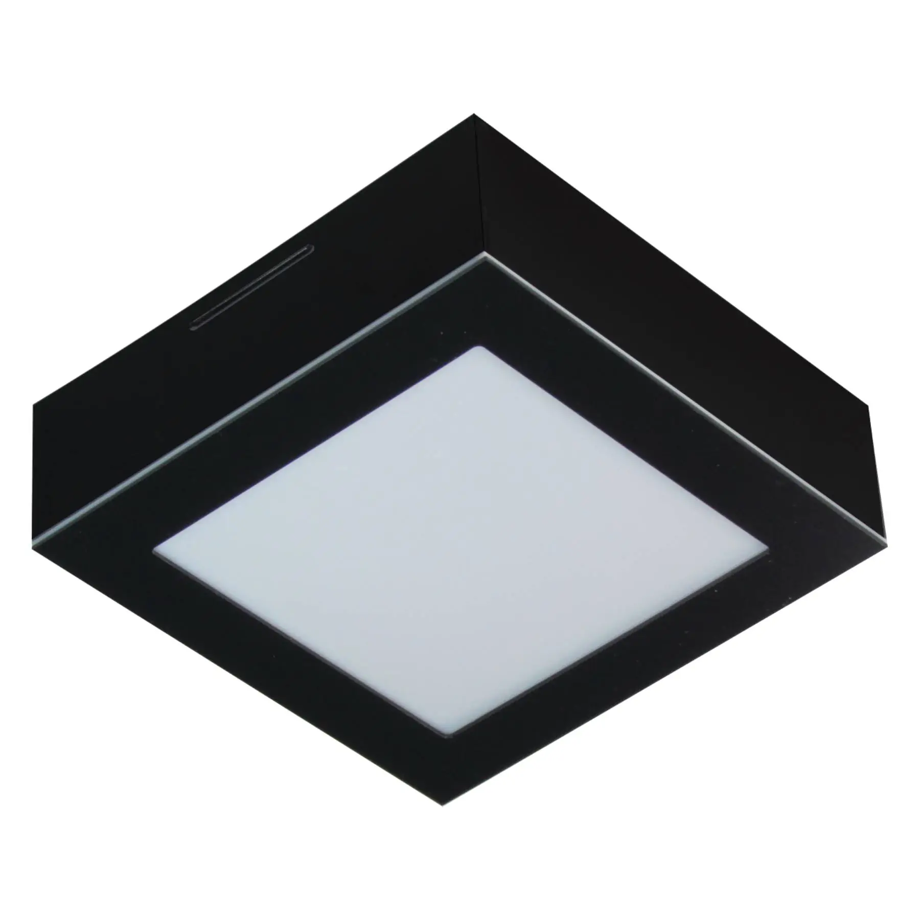 Plafon de Sobrepor Led Quadrado Valencia de 9W - 18X18 cm Preto - 6500K - Bivolt - Luz Branca