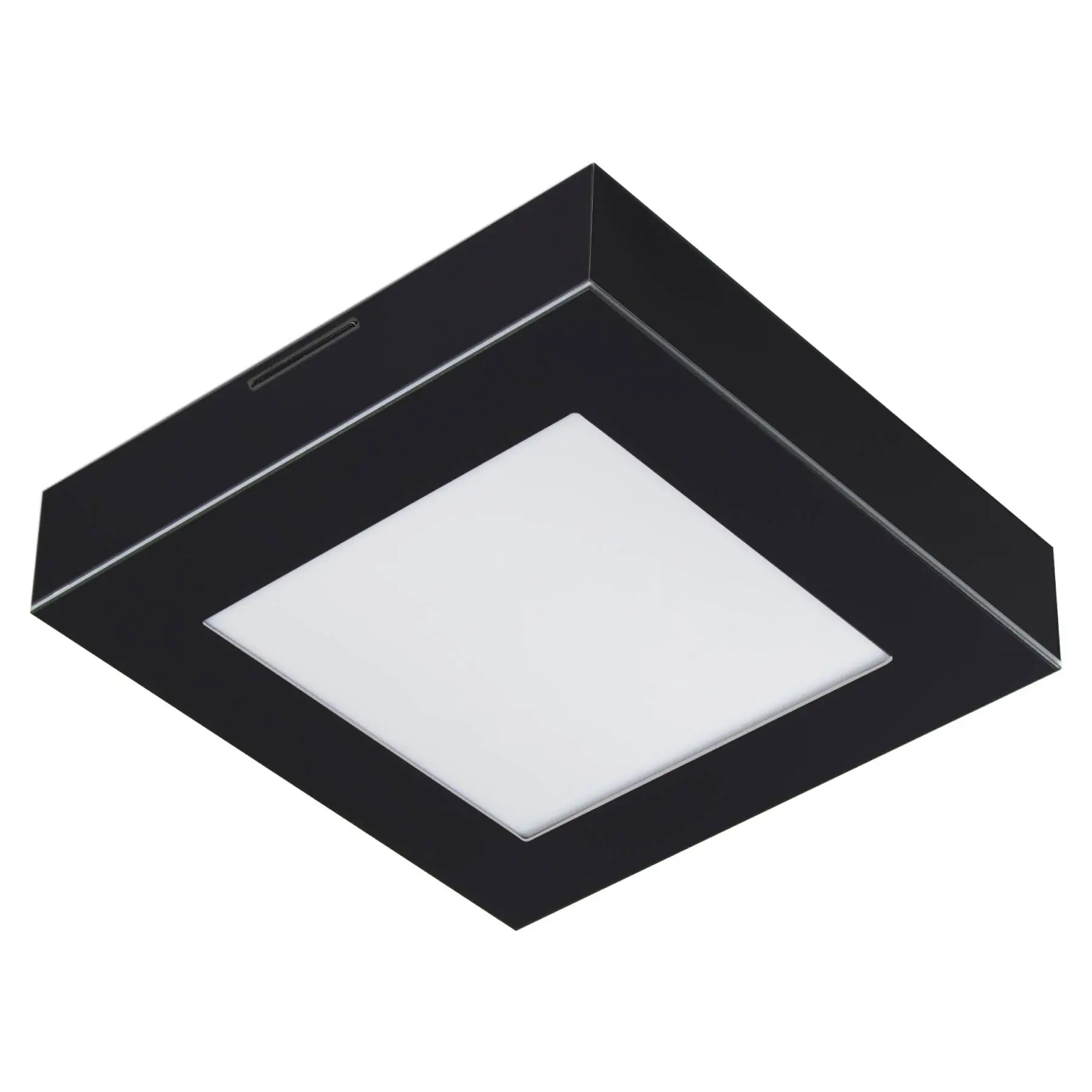 Plafon de Sobrepor Led Quadrado Valencia de 16W - 26X26 cm Preto - 3000K - Bivolt - Luz Amarela