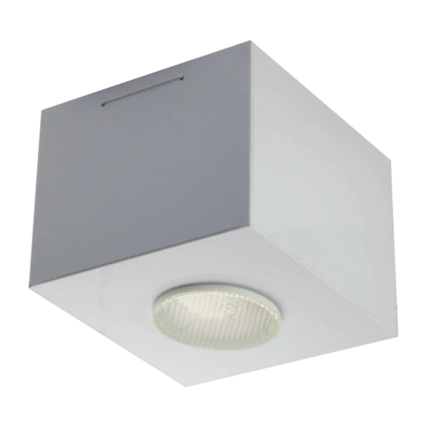 Plafon de Sobrepor Quadrado Granada com Difusor Branco para 01 Lâmpadas Par 20 ou Bulbo Led E-27 A60 9W - 13X13 cm