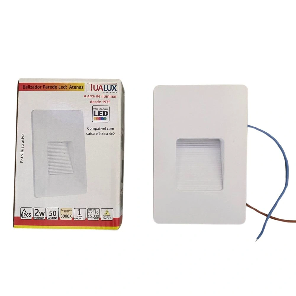 Balizador Atenas 2w 4x2 Branco Tualux