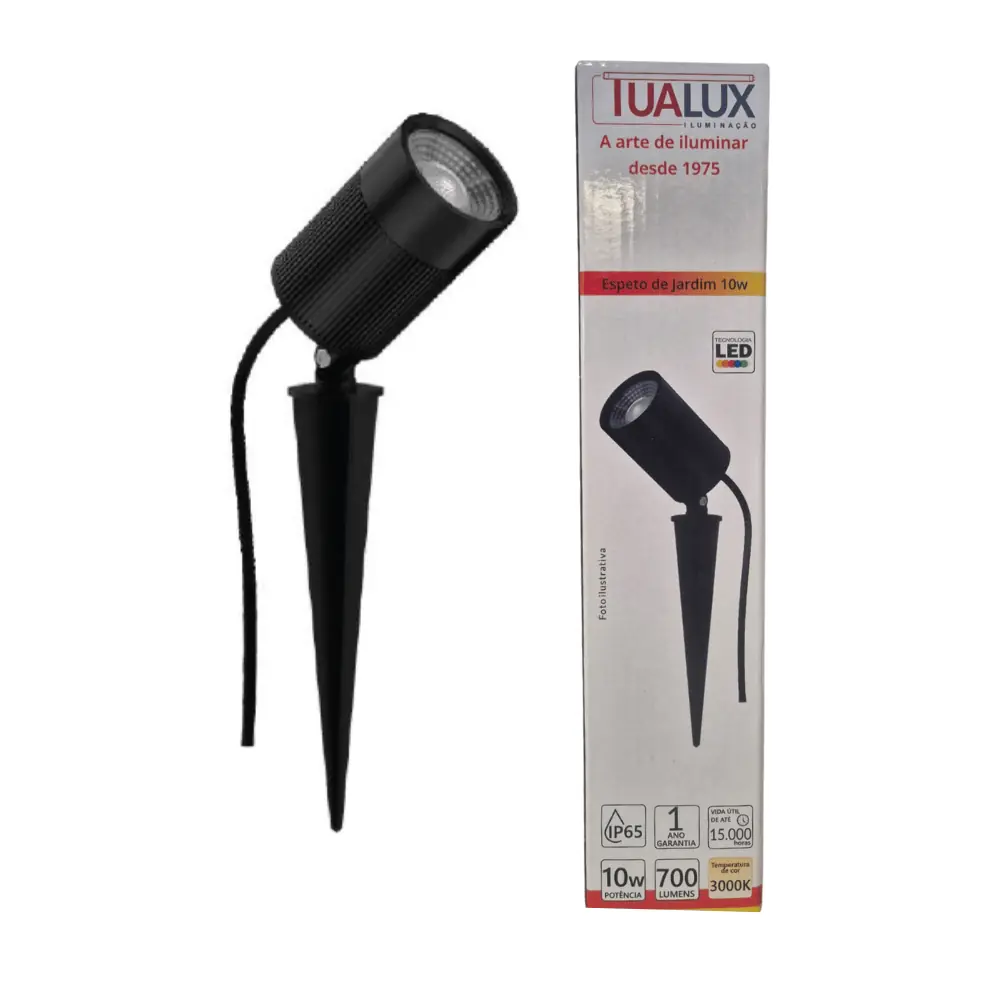 Espeto 10w 3000k Bivolt Profissional Alumínio - Tualux
