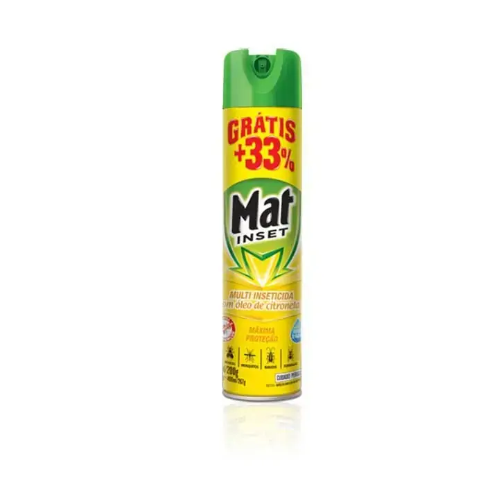 Multi Inseticida Aerossol Ação Imediata Base água Citronela Mat Inset Frasco 360ml Spray Grátis 33