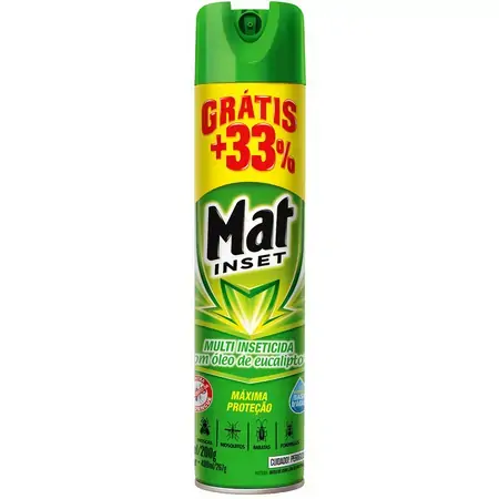 Multi Inseticida Aerossol Ação Imediata Base água Eucalipto Mat Inset Frasco 360ml Spray Grátis 33