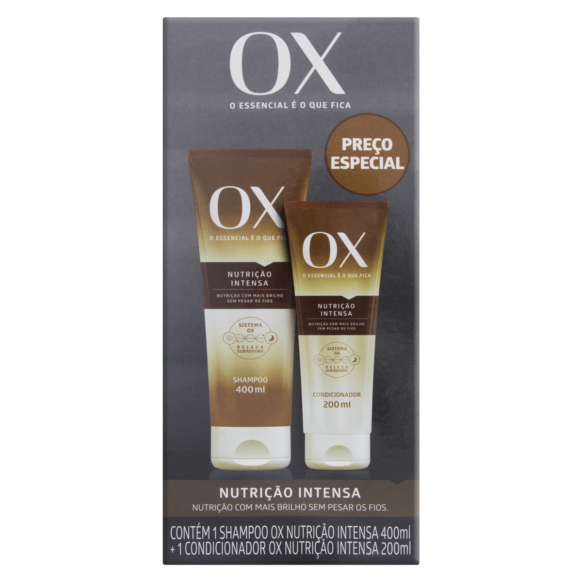 Kit Shampoo 400ml Condicionador 200ml Ox Cosméticos Nutrição Intensa