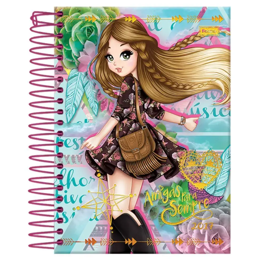 Caderno C.dura Kajoma Minhas Amigas 1mat.96fl Un