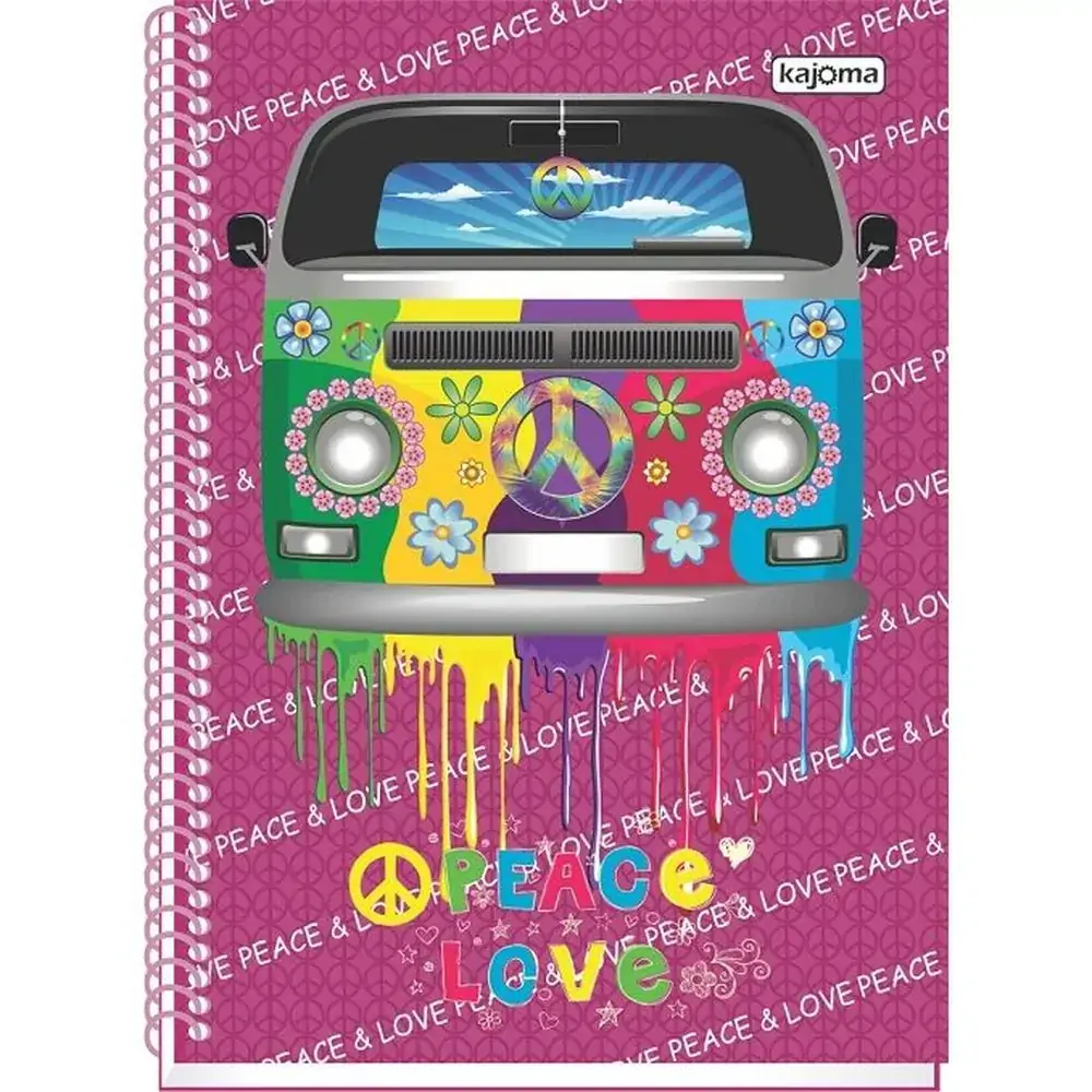 Caderno Univ 1mt 96fl Cd Peace Love