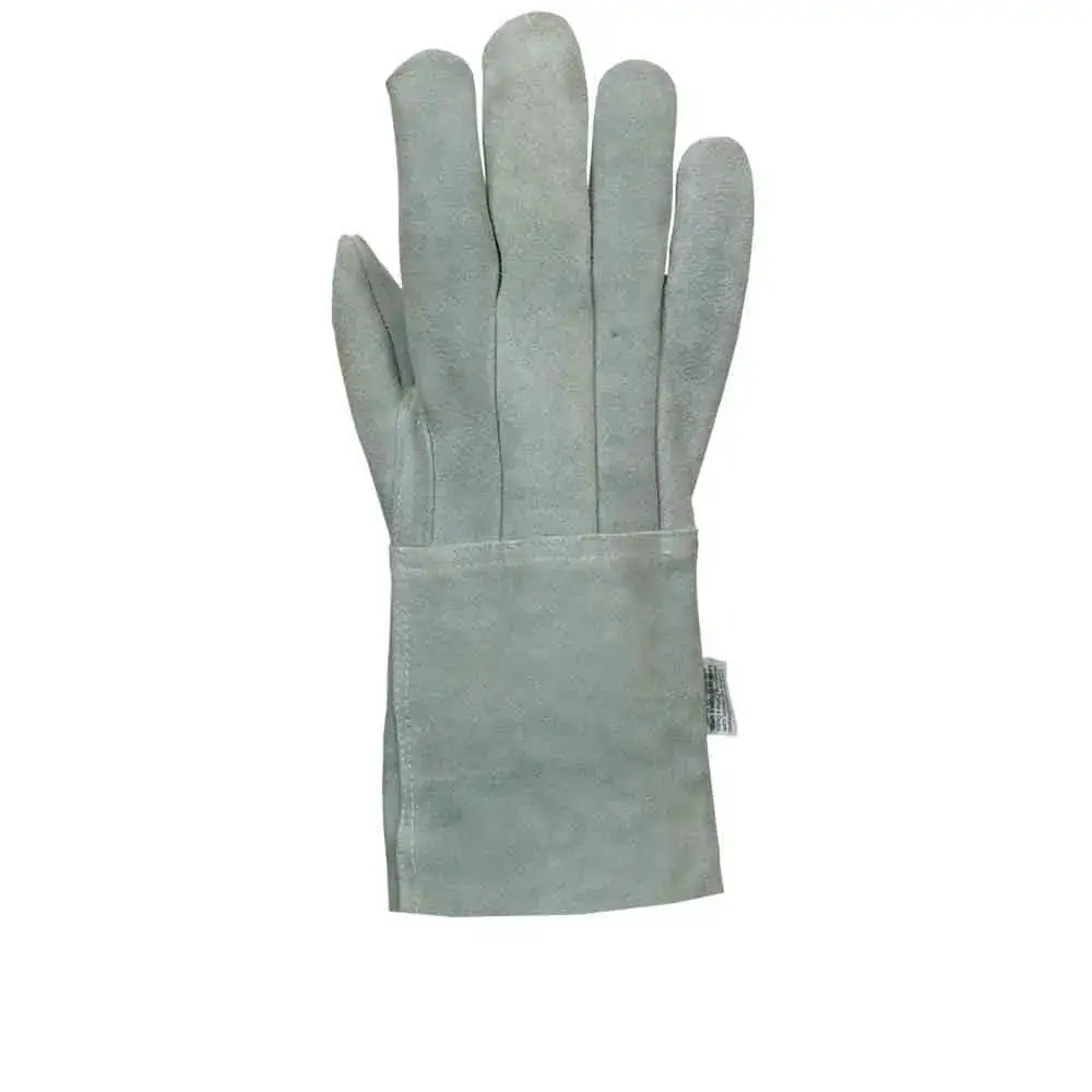 Luva Raspa Punho Longo 20cm Couro Natural G 902036 Duraplus