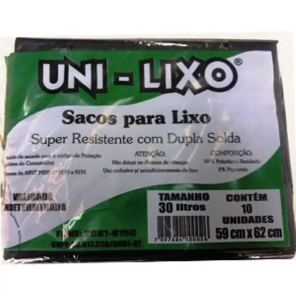 Saco Lixo Uni Lixo 30lt 10un
