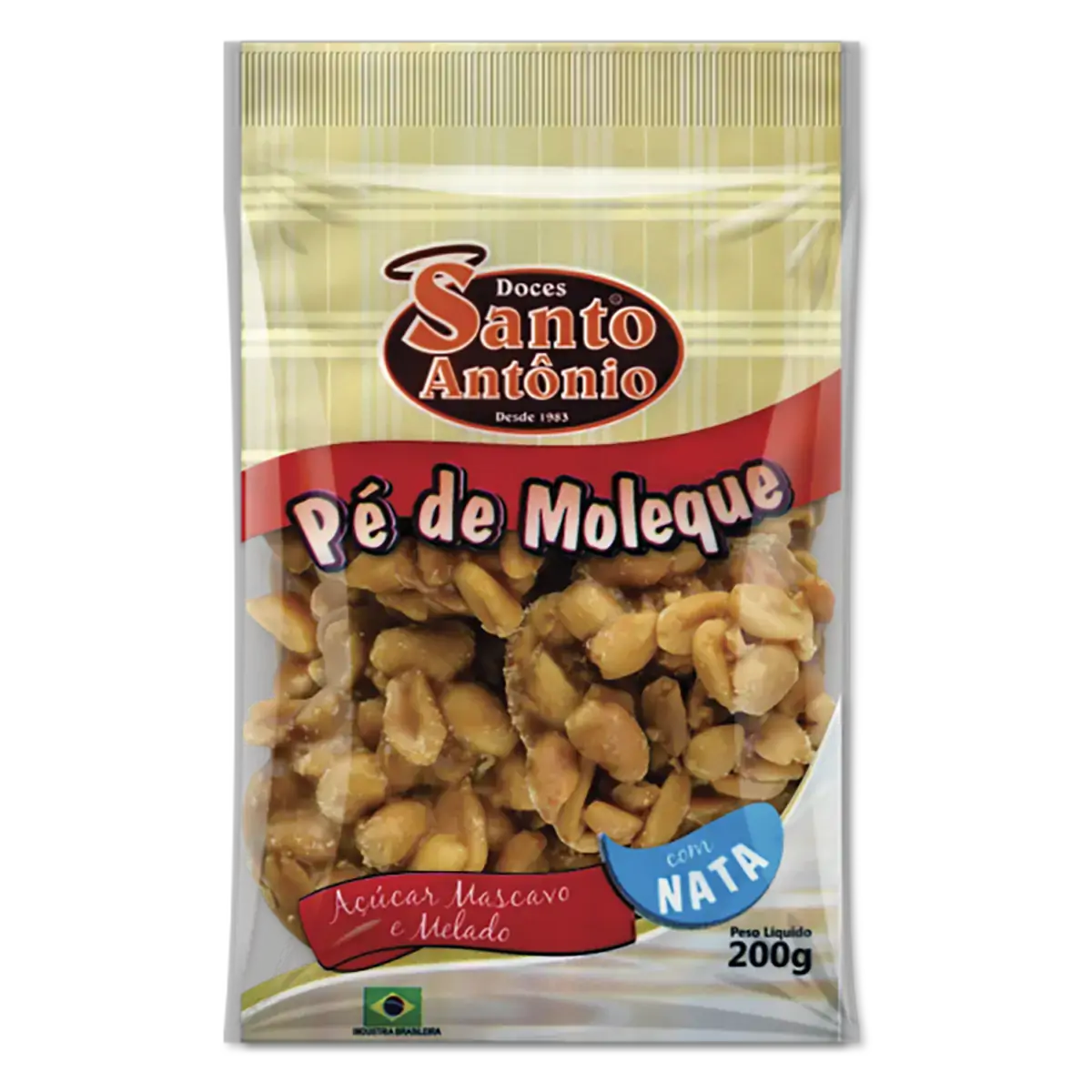 Pé De Moleque Com Açúcar Mascavo, Melado E Nata Santo Antônio Pacote 200g