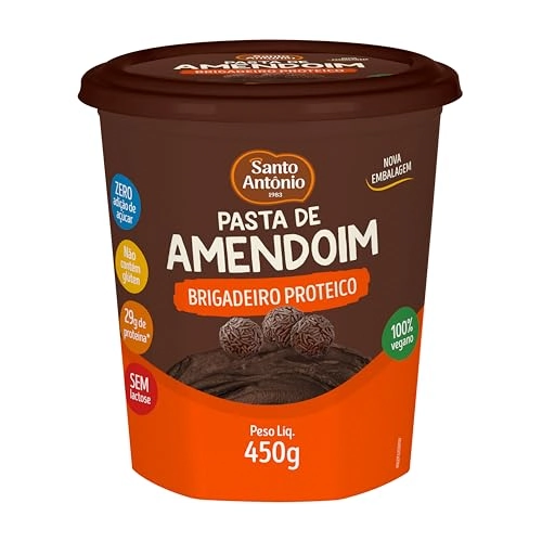 Pasta De Amendoim Brigadeiro Proteico Zero Lactose Santo Antônio Pote 500g