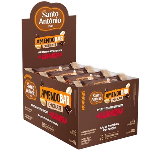 07897685920951 Amendobar Chocolate C/ Whey Barra Display 480g 12 Un X 40g