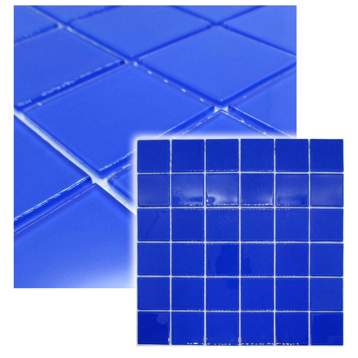 Pastilhas de Vidro Azul Brilhante 30x30cm
