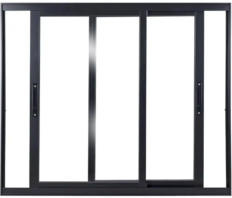 Vitro De Aluminio 2 Folhas Móveis Sem Grade Linha Premium Preto