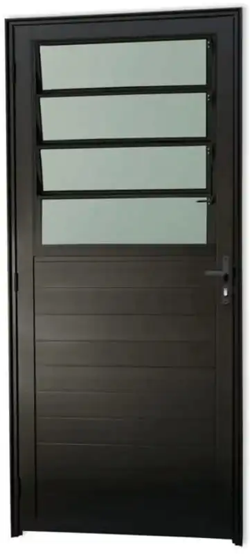 Porta De Aluminio Basculante Lambril Linha Premium Preto