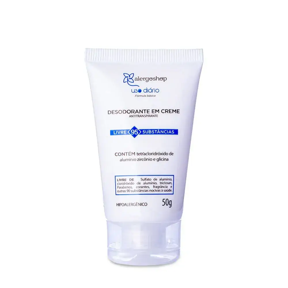 Desodorante Antitranspirante em Creme Hipoalergênico Uso Diário 50g - Alergoshop