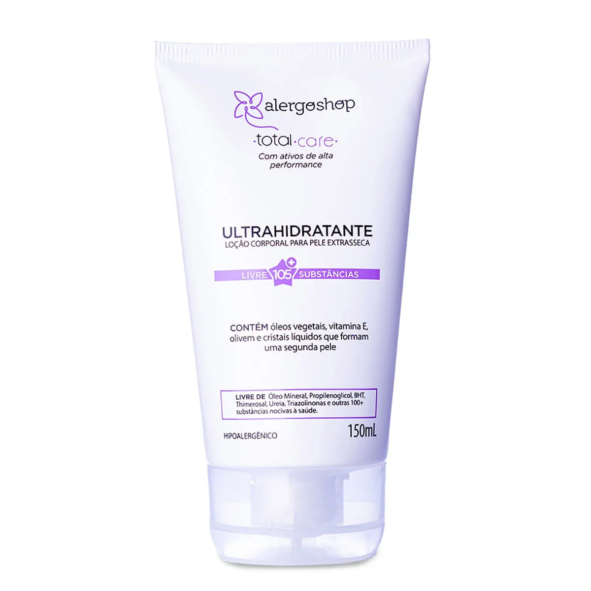 Loção Corporal Ultrahidratante Hipoalergênica Total Care 150ml - Alergoshop