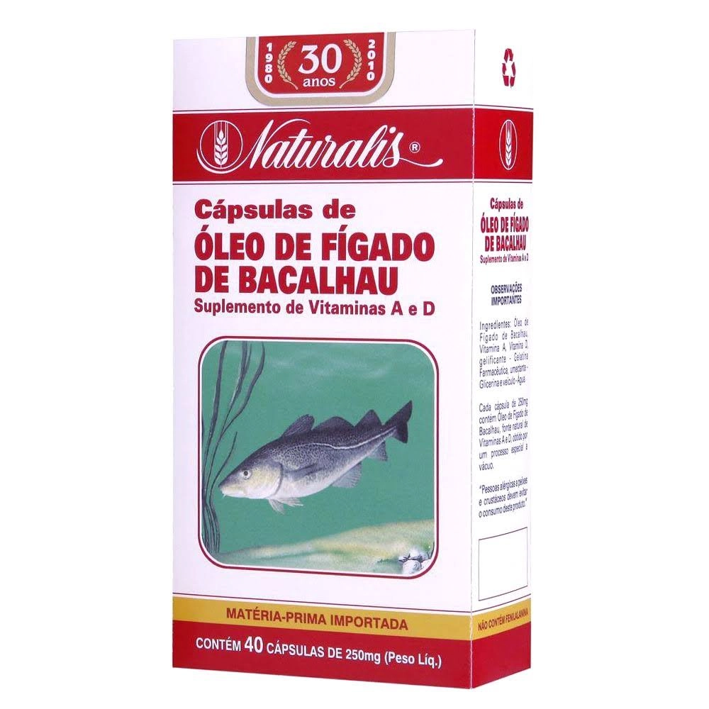 óleo De Figado De Bacalhau 40 Cápsulas Naturalis