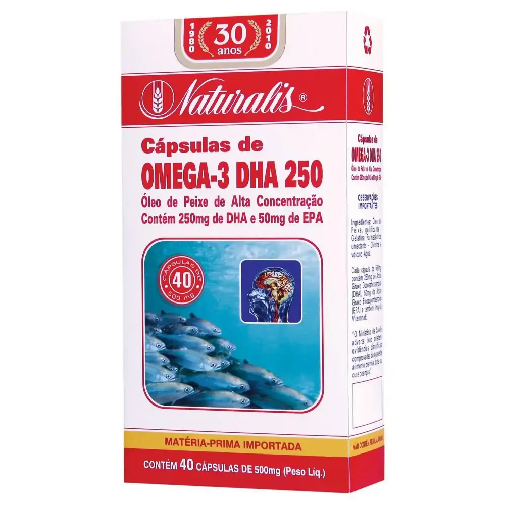 Capsula De Omega 3 Dha 250 40 Capsula 500mg Naturalis Naturalis