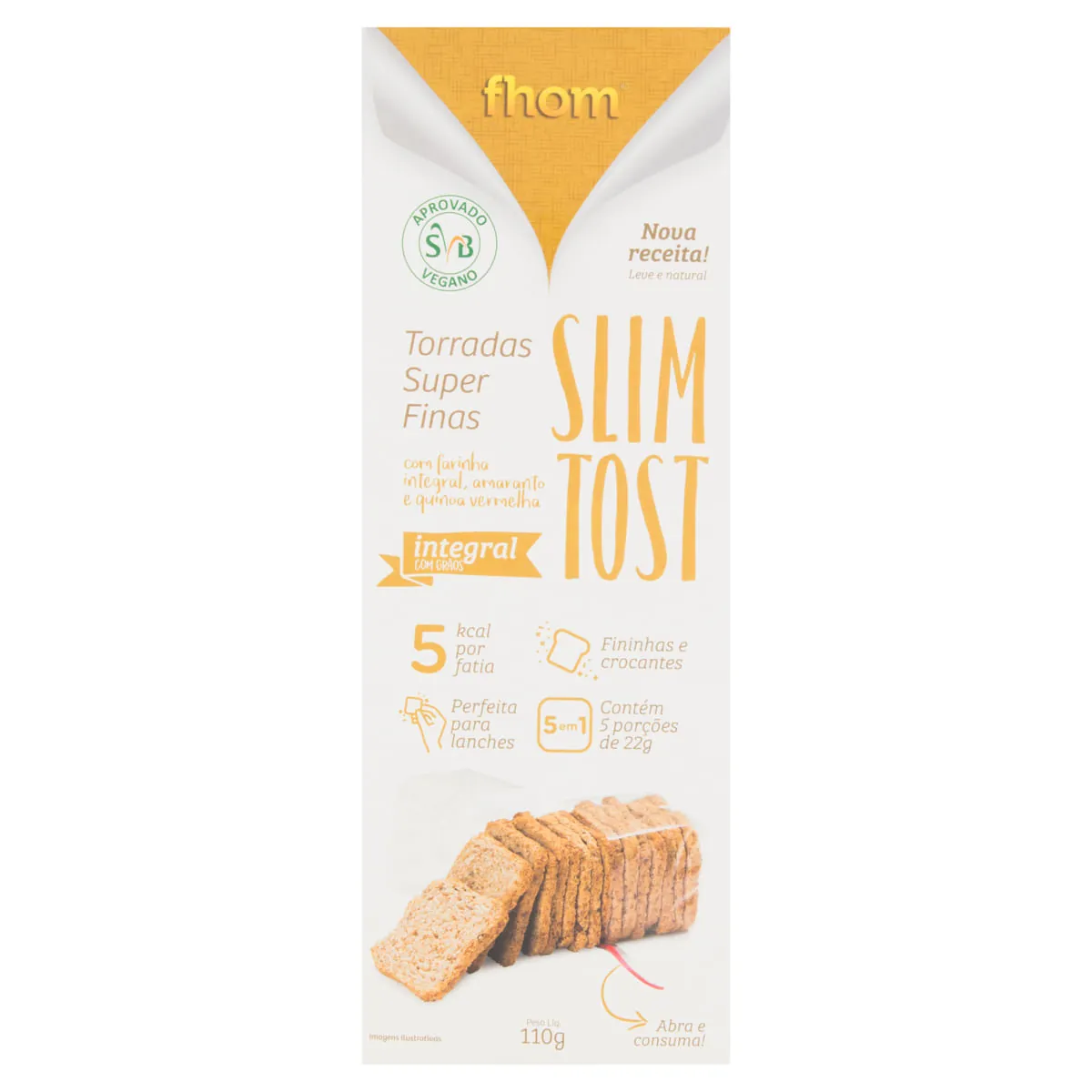 Torrada Salgada Vegana Quinoa e Amaranto Tradicional Fhom 110g