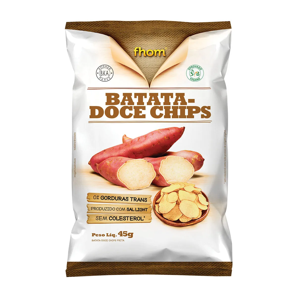 Chips De Batata Doce Fhom Raízes Pacote 45g