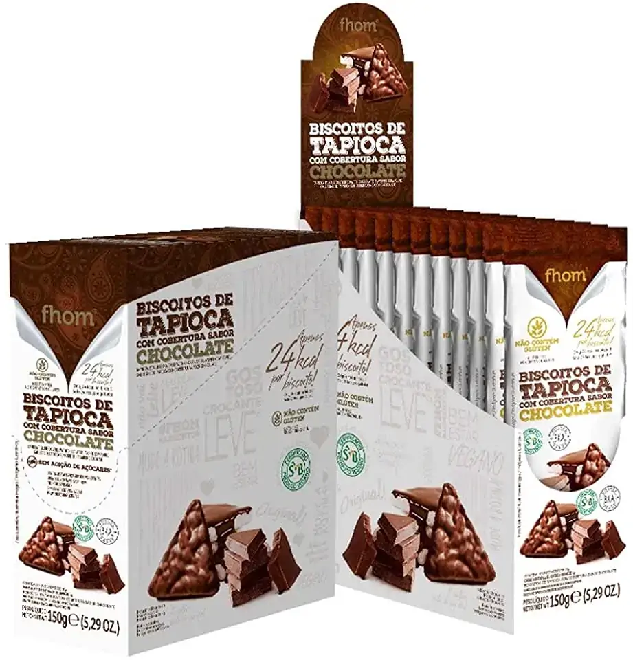 Biscoito Tapioca Chocolate Caixa Fhom