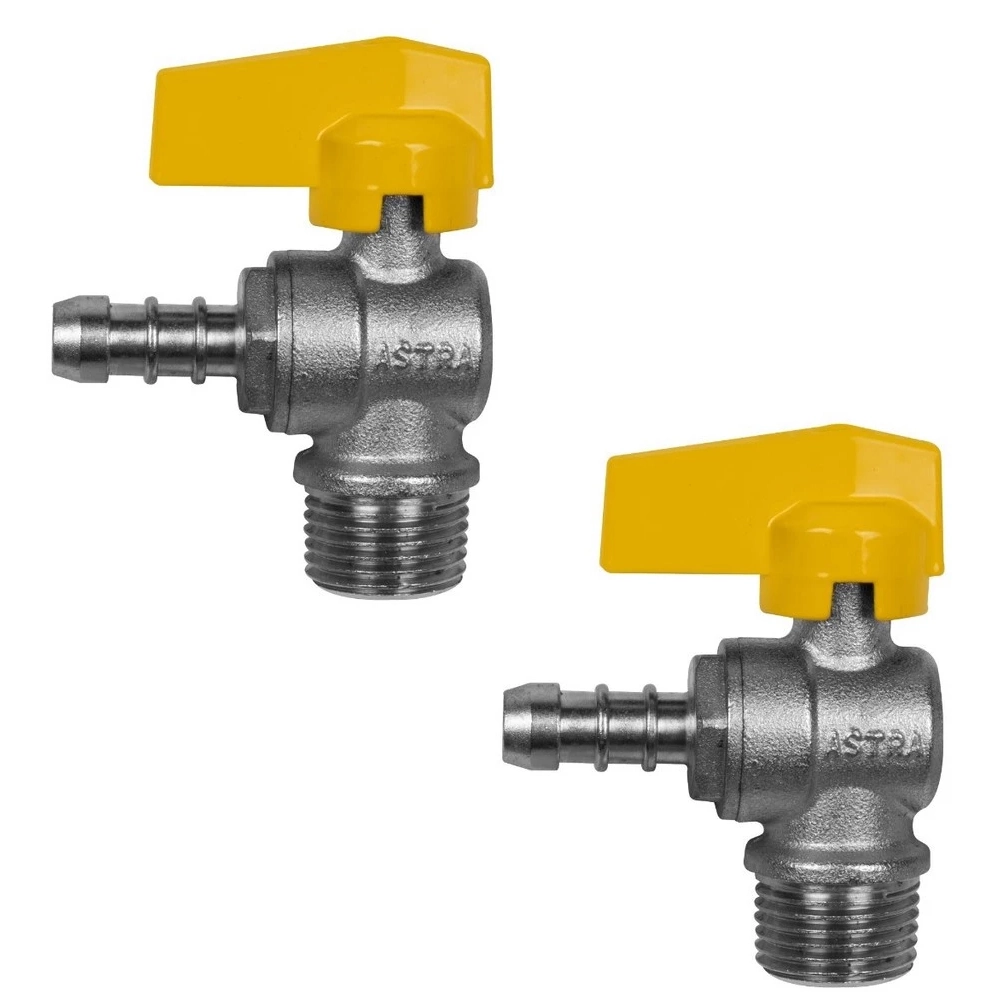 Kit 2 Registro Válvula Esférica 90° Rm Espigão 1/2   Pex Gás