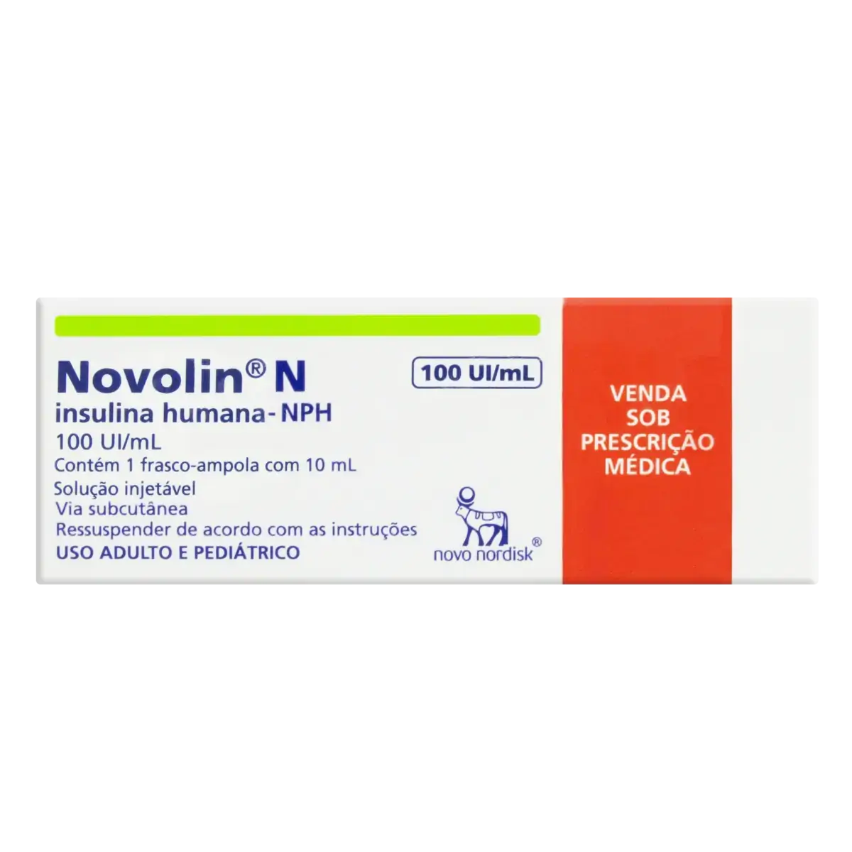 Novolin N 100ui/ml Novo Nordisk Caixa 10ml Suspensão Injetável