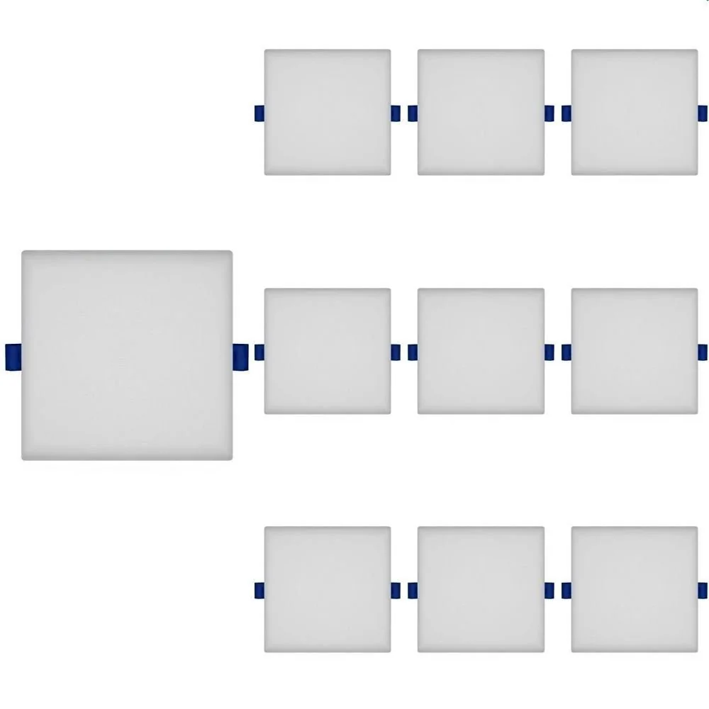 10 Painel De Led Blumenau Frameless Quadrado Sobrepor/embutir 24w Bivolt 6500k Luz Branca