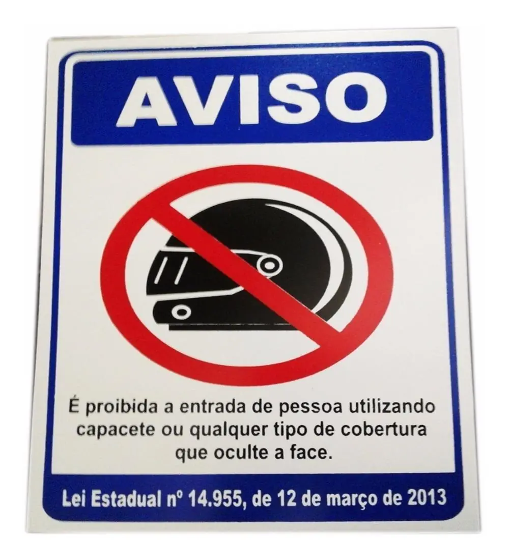 Kit 3 Placa Pvc Proibido Entrada Capacete Auto-adesiva Jaime