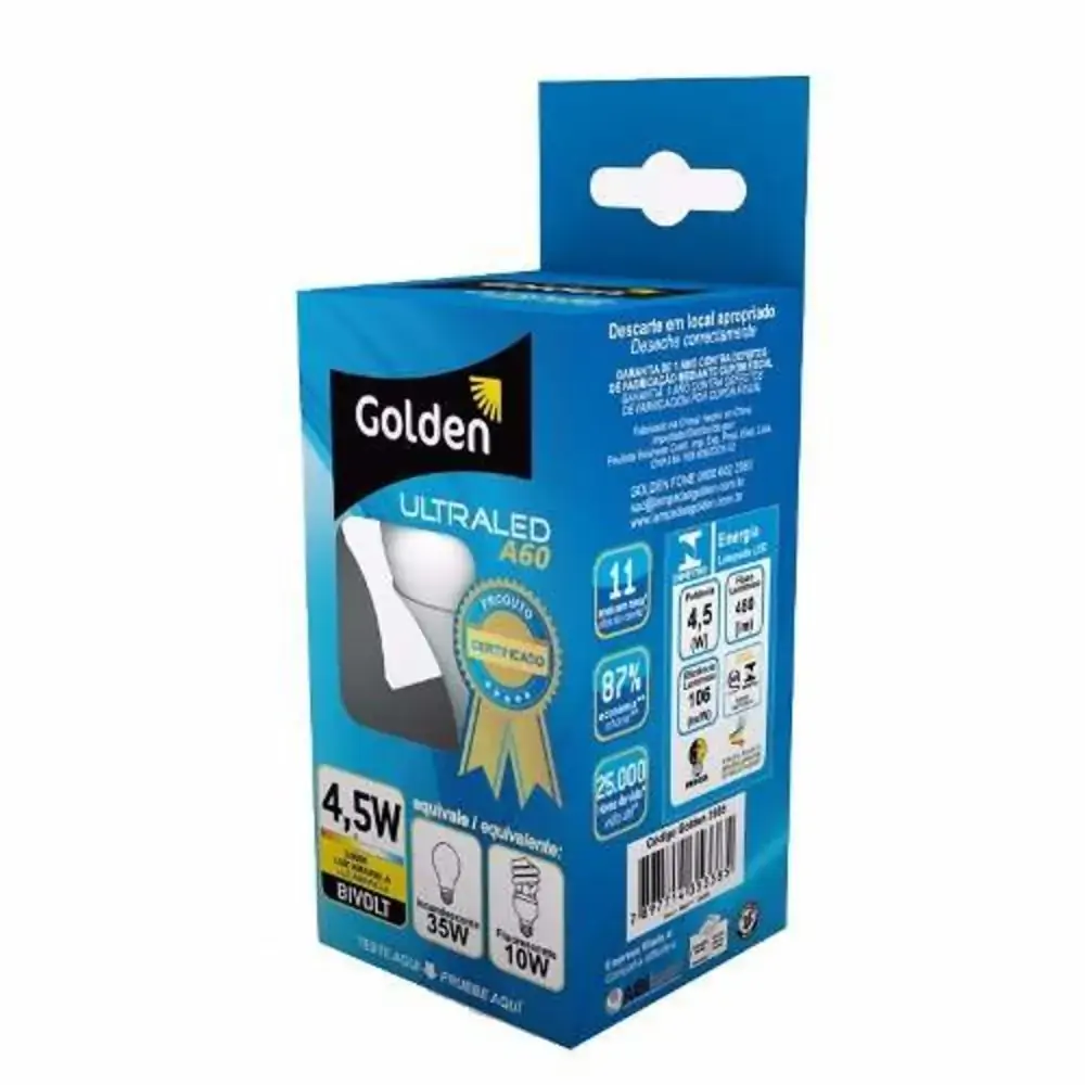 Lampada Led Golden 4,5w Bivolt Luz Amarela